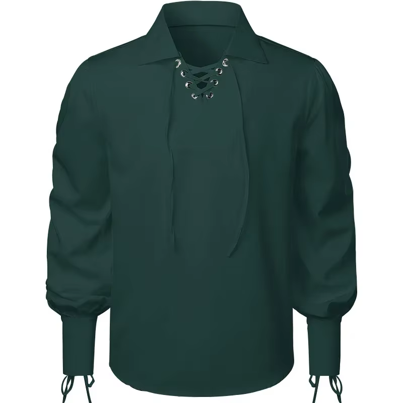 Chemise rétro médiévale à manches longues pour hommes et femmes