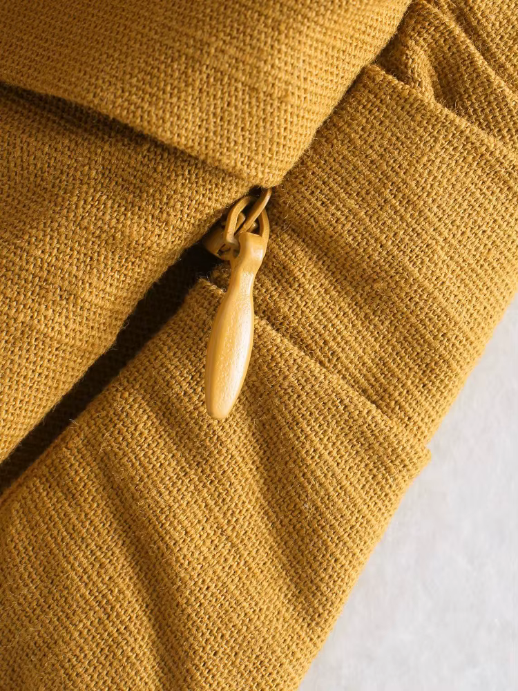 EllYANEllTIAN-Camisole en lin plissé asymétrique pour femme