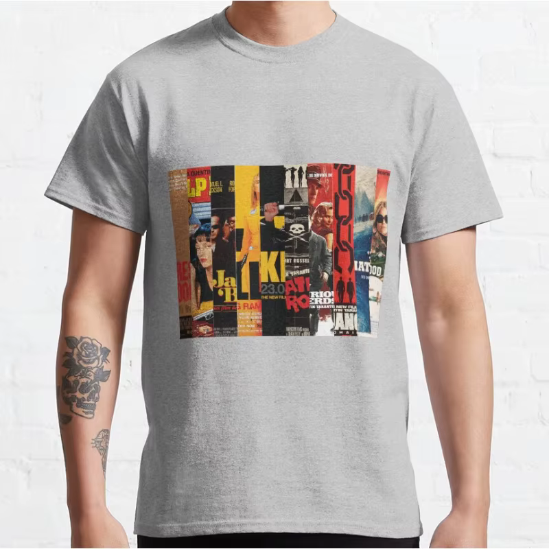 Tarantino Ten 80s film vintage Pulp fiction T-shirt à manches courtes et col rond pour hommes grande taille hauts pour adultes S-6xl