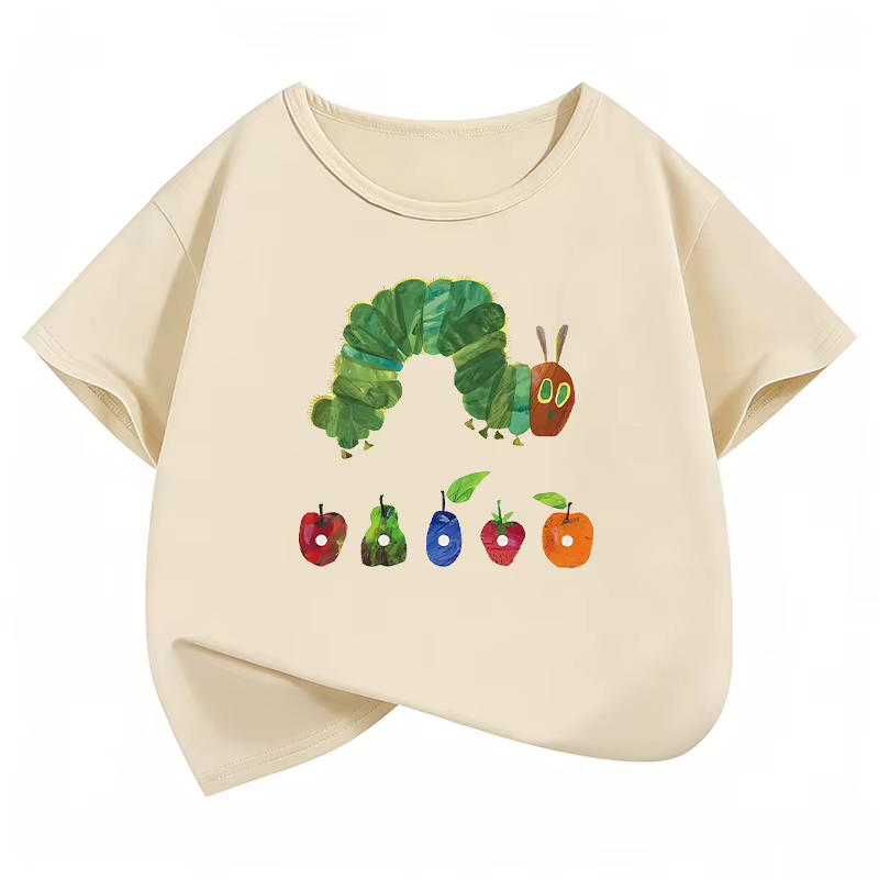T-shirt imprimé avec motif d'animaux et de fruits