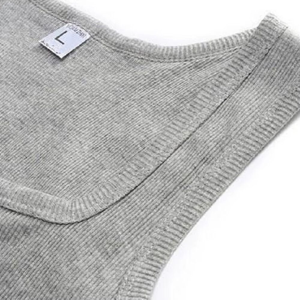 Femmes solide col carré côtelé débardeur Camisole hommes vêtements Singlets basique élastique débardeurs sans manches