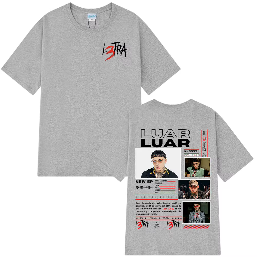 Rappeur Lune La L 2025 Album L3TRA T-shirts hommes femmes Hip Hop mode manches courtes