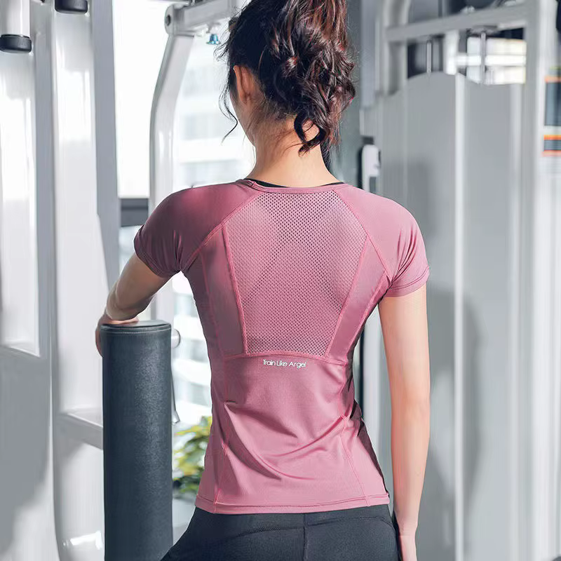Vêtements de sport pour femmes, vêtements de yoga, t-shirt de sport pour femmes, haut de taille plus, vêtements de fitness, course à pied