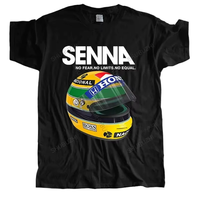 Homme été coton T-shirt Ayrton Senna casque