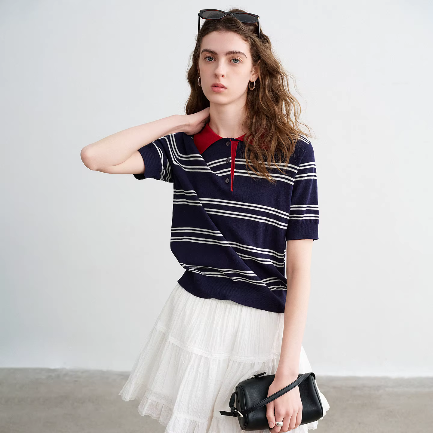 TOYOUTH – Polo à rayures intellectuelles pour femmes