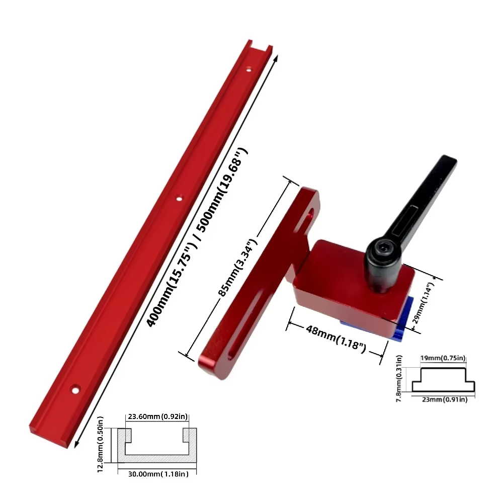 T-track 30 Type en alliage d'aluminium, arrêt de piste à onglet, Rail de goulotte pour le travail du bois, fente en T, gabarit de piste à onglet, fente de fixation à vis en T