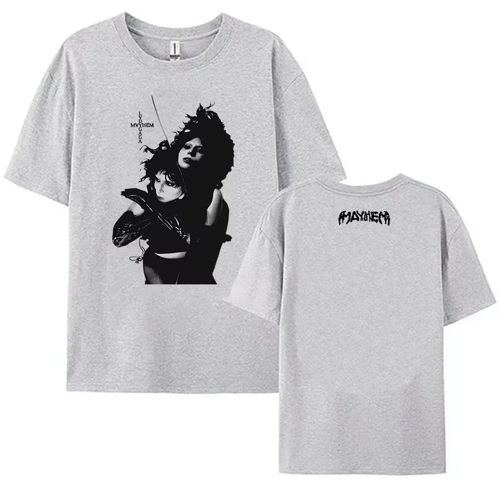 Grunge t-shirts Lady Gaga Mayhem Album T-shirt coton femmes/hommes col rond
