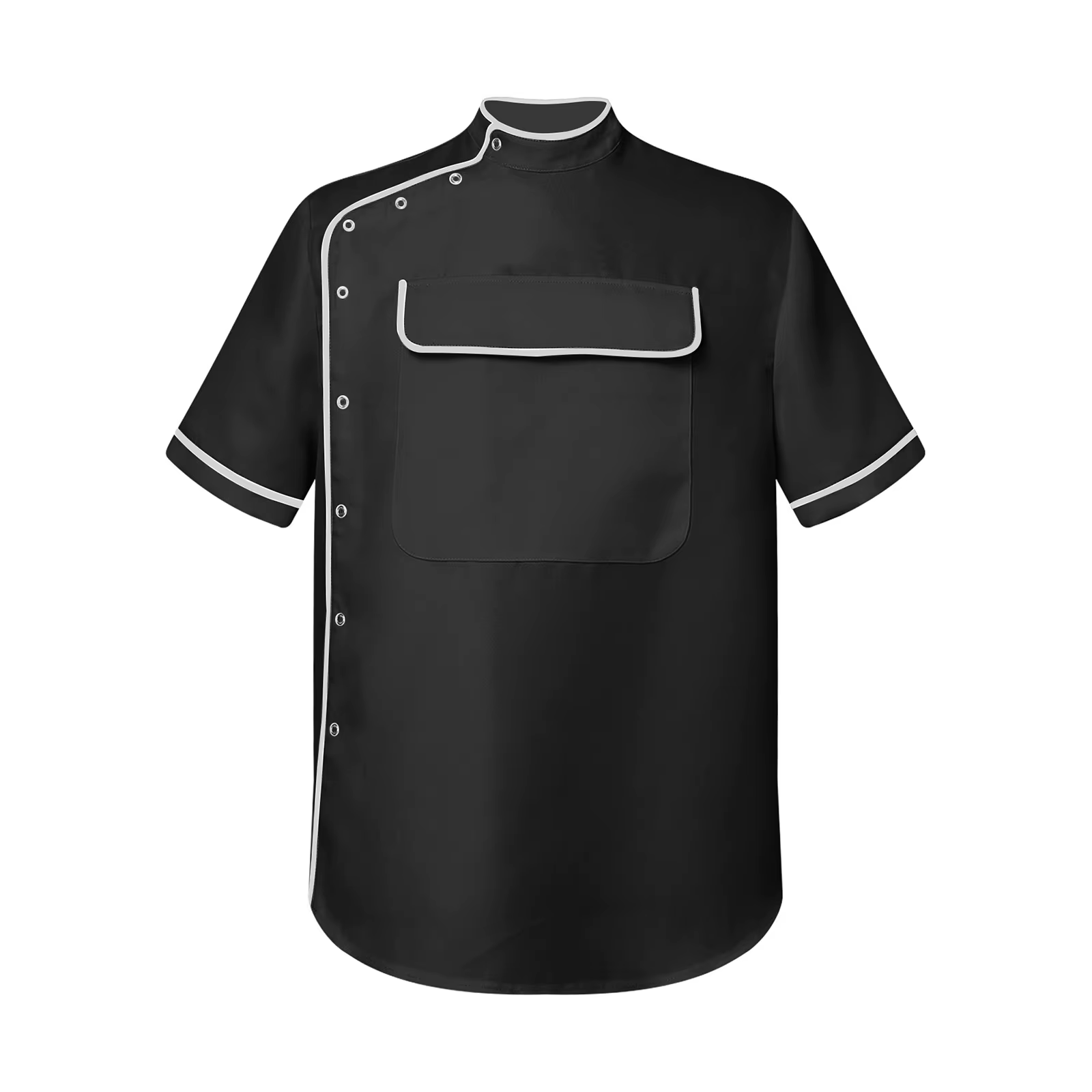 T-shirt de barbier pour homme avec grande poche à rabat sur la poitrine