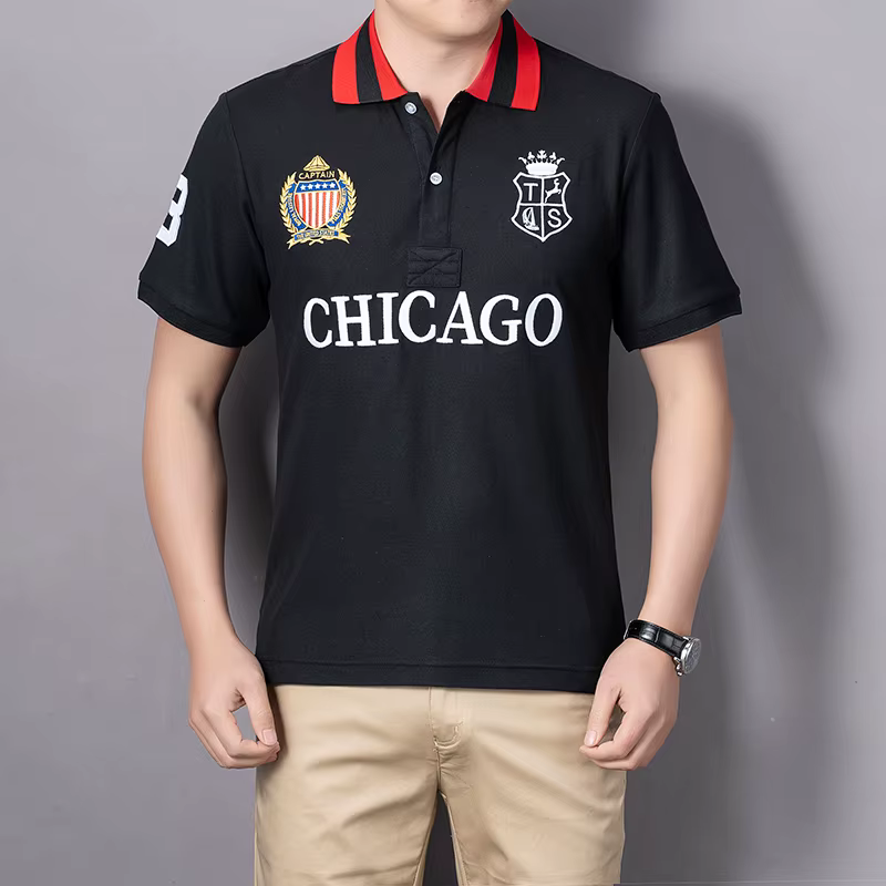 Polo pour homme USA Chicago à manches courtes