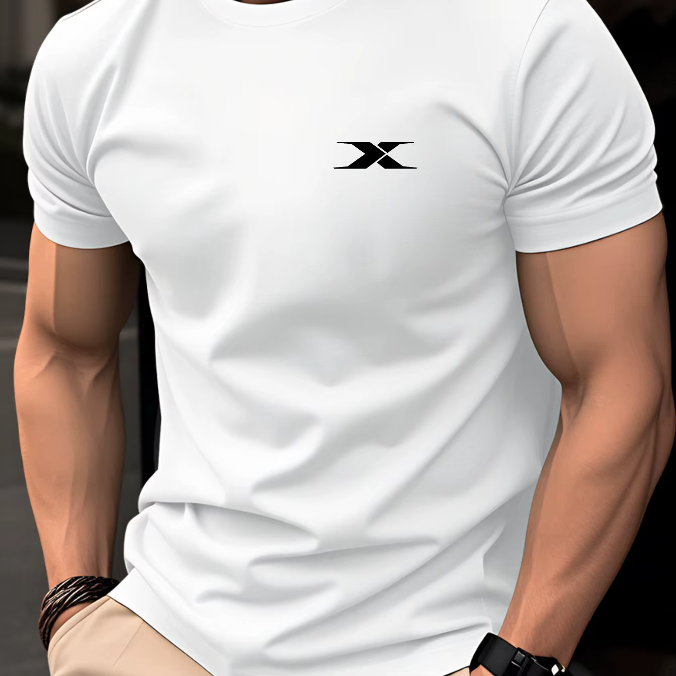 T-shirt blanc pour hommes