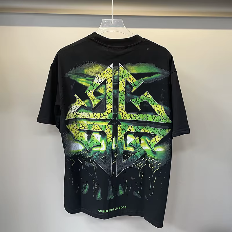 T-shirt vert avec logo Guapi White Revived V2 noir pour hommes et femmes