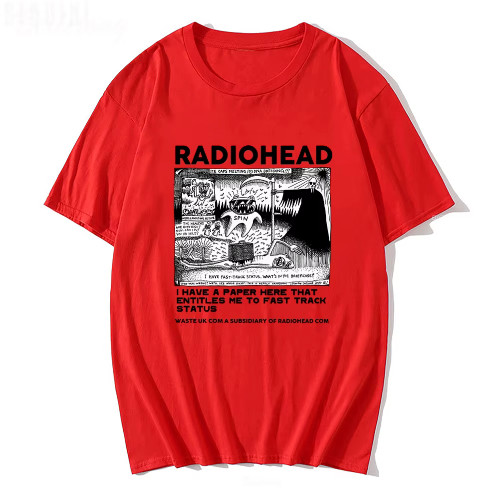 Radiohead t-shirt hommes Vintage classique t-shirts amérique du nord Tour Rock garçon Camisetas Hombre Hip Hop unisexe 100% coton surdimensionné hauts