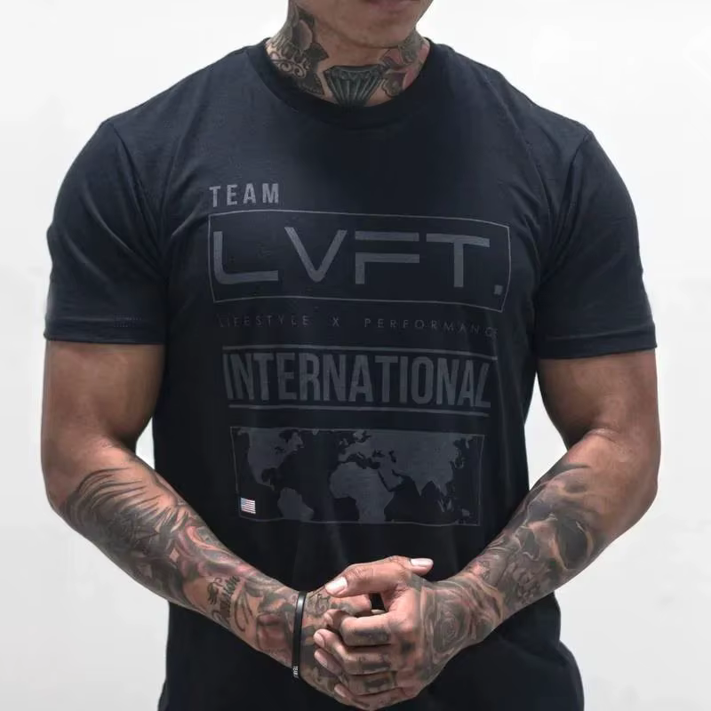 T-shirts de sport en coton à manches courtes pour hommes