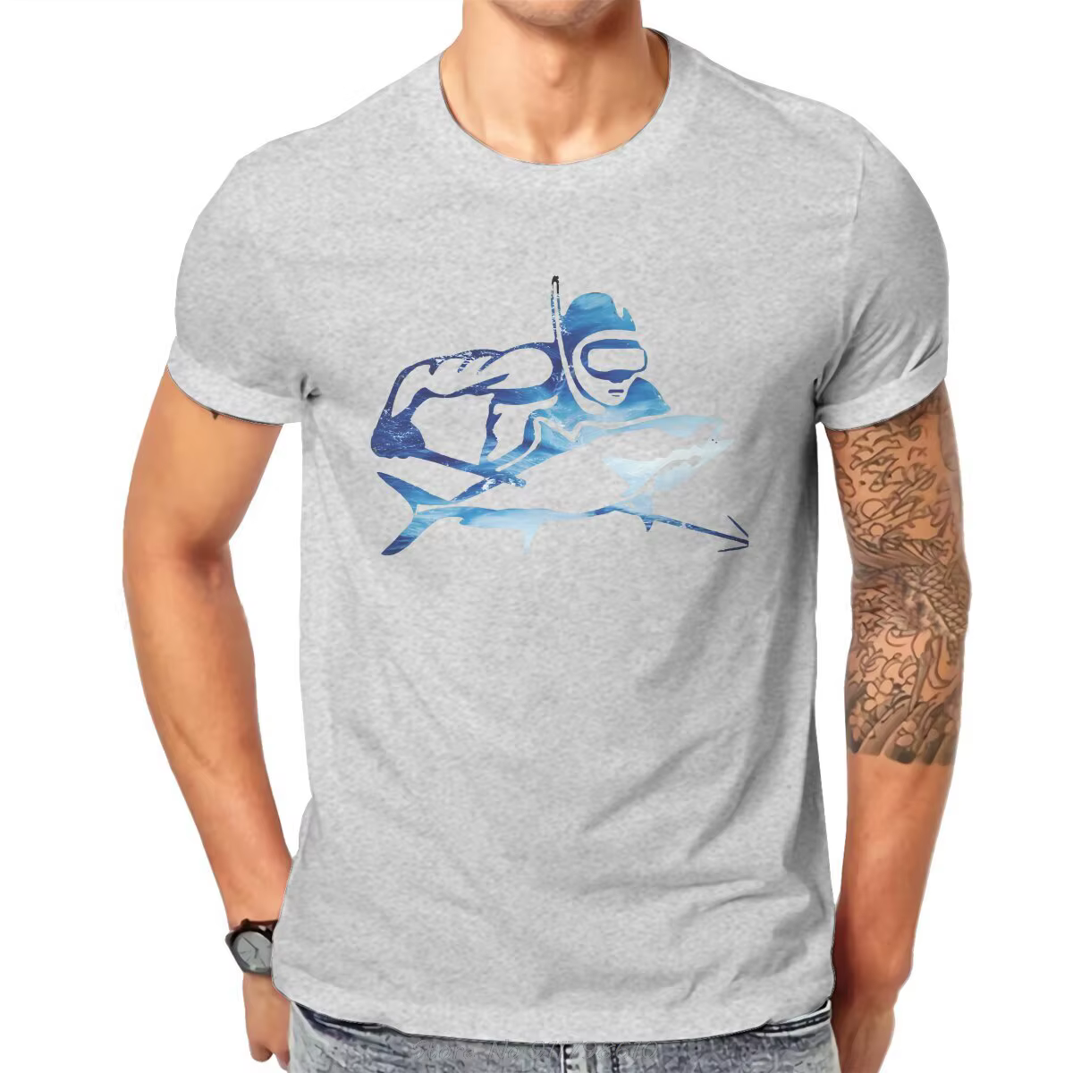 T-shirt de plongée sous-marine pour homme, vêtements originaux, à la mode