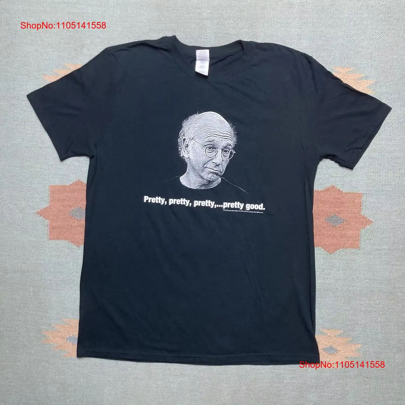 Curbez votre enthousiasme t-shirt 2010 assez bon Larry David HBO promo grand vintage lavé doux streetwear légèrement unisexe