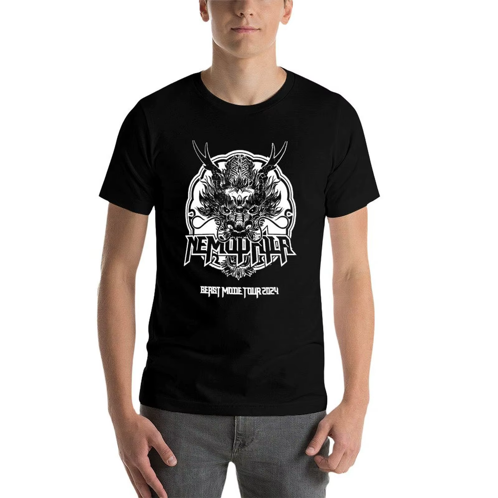 Nemophila Beast Mode T-Shirt noir coton t-shirts graphiques animal prinfor garçons