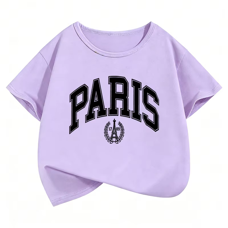 T-shirts amusants au design parisien pour enfants