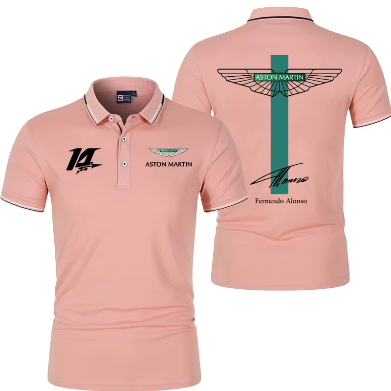 Polo de sport d'été pour hommes de l'équipe Aston Martin Racing Fernando Alonso