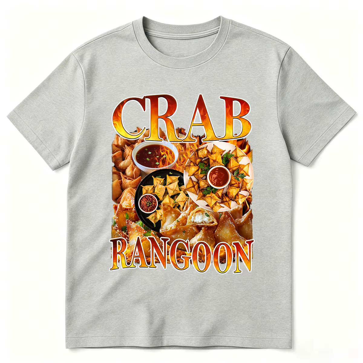 T-shirt vintage Crab Rangoon, style rétro années 90, amuse-gueules amusant, apéritif asiatique, t-shirts graphiques pour hommes et femmes, en coton, à manches courtes