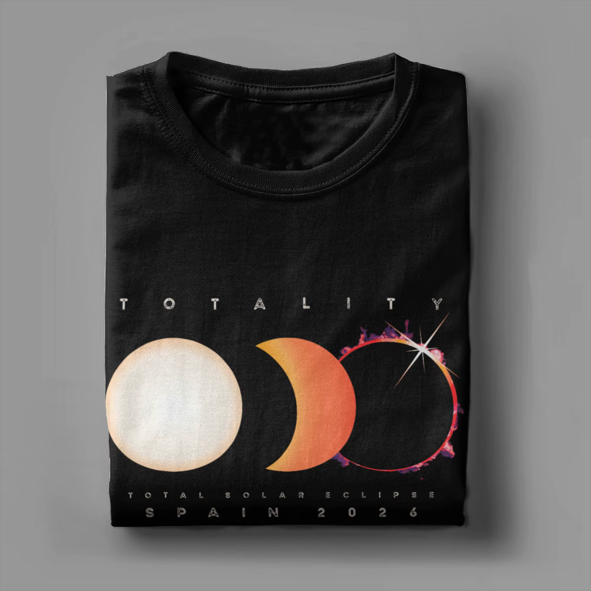 T-shirt pour hommes, éclipse solaire totale en Espagne 2026