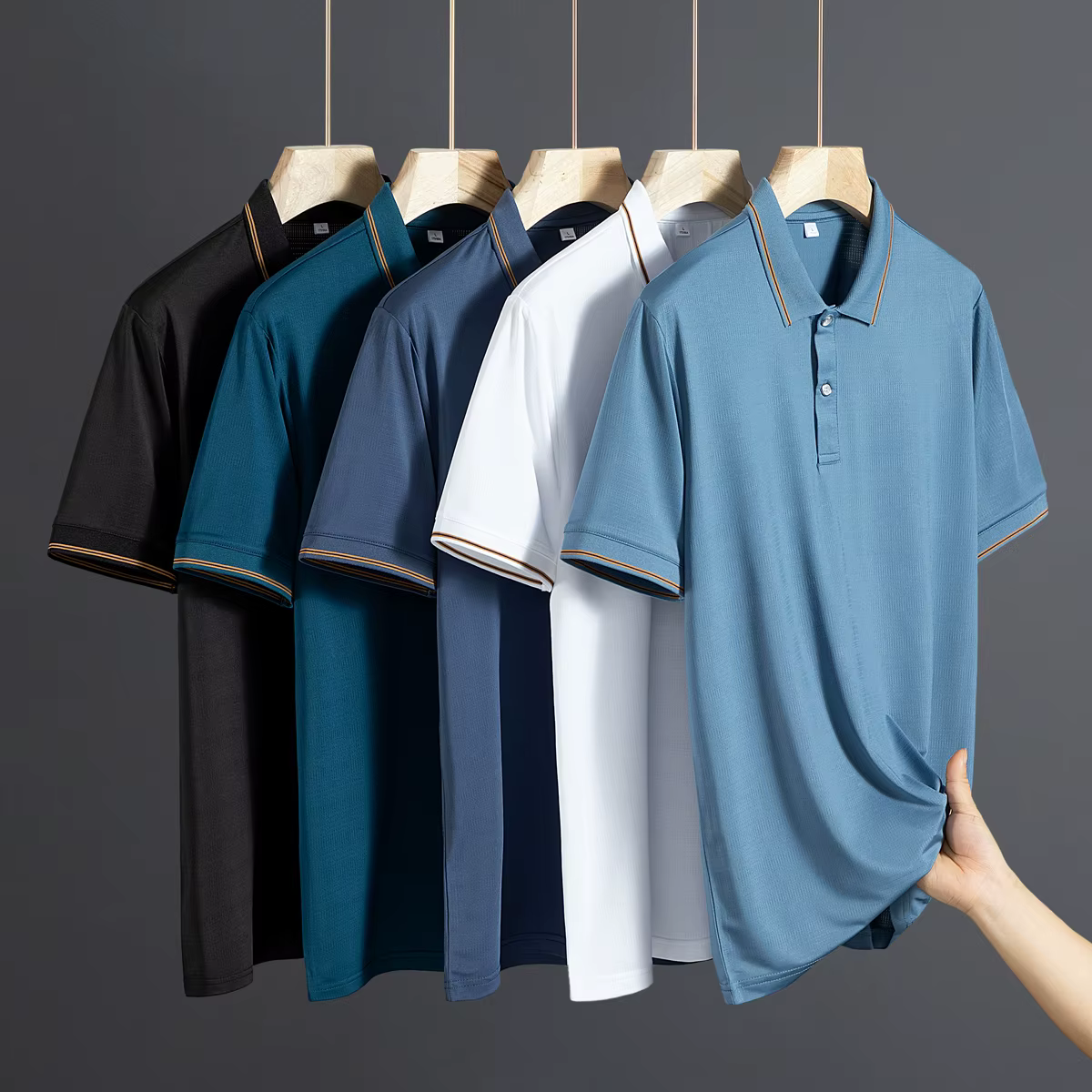 Polo d'été OUSSYU pour homme à séchage rapide