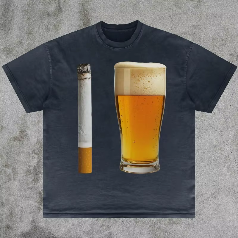 T-shirt Bière et Cigarette