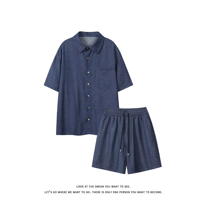 Ensemble chemise à manches courtes et short pour homme