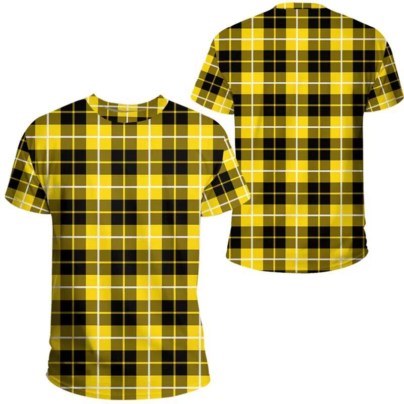 Jects Tartan T-shirt classique pour hommes femmes 03/Casual Tee Shirt à manches courtes rayé graphique à carreaux pour enfant Pop Art T Shirts