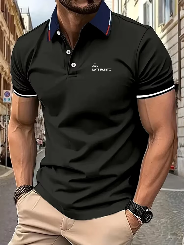 Polo décontracté à manches courtes pour homme : classique