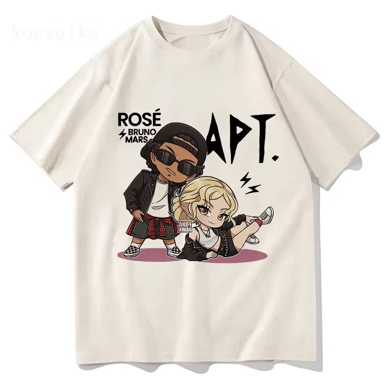 ROSE Bruno Mars APT T-shirt Mode Homme/Femme Harajuku