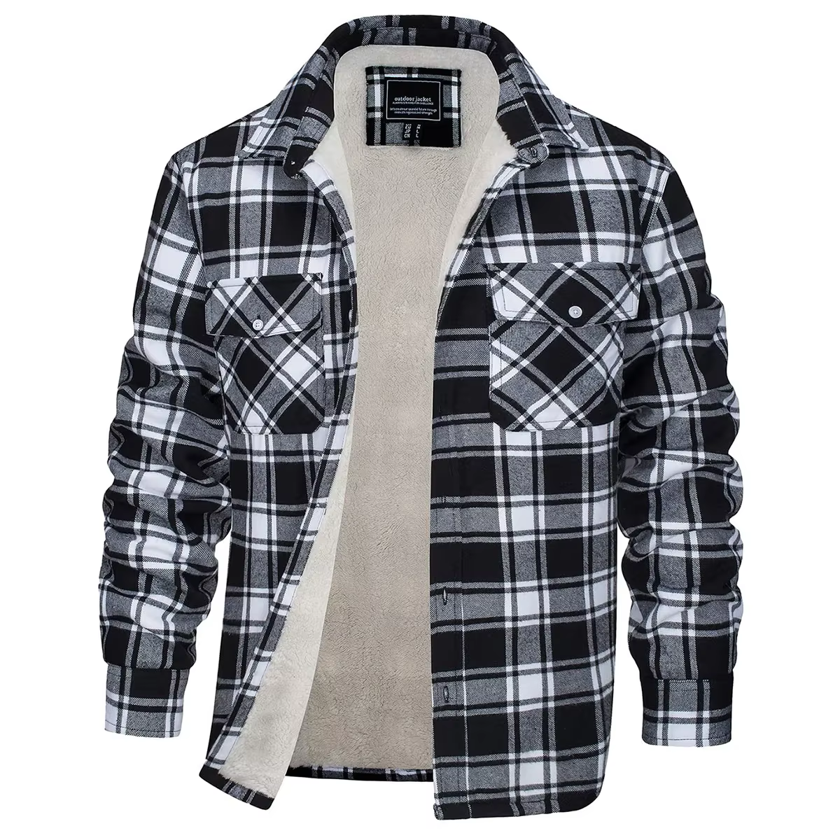 TACVASEN Veste en flanelle à carreaux pour homme