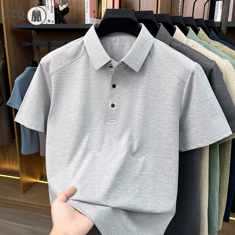 Polo basique pour homme avec col et boutons