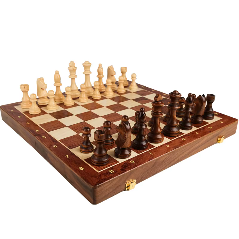 Jeu D'échecs Pliant en Bois de Qualité Supérieure