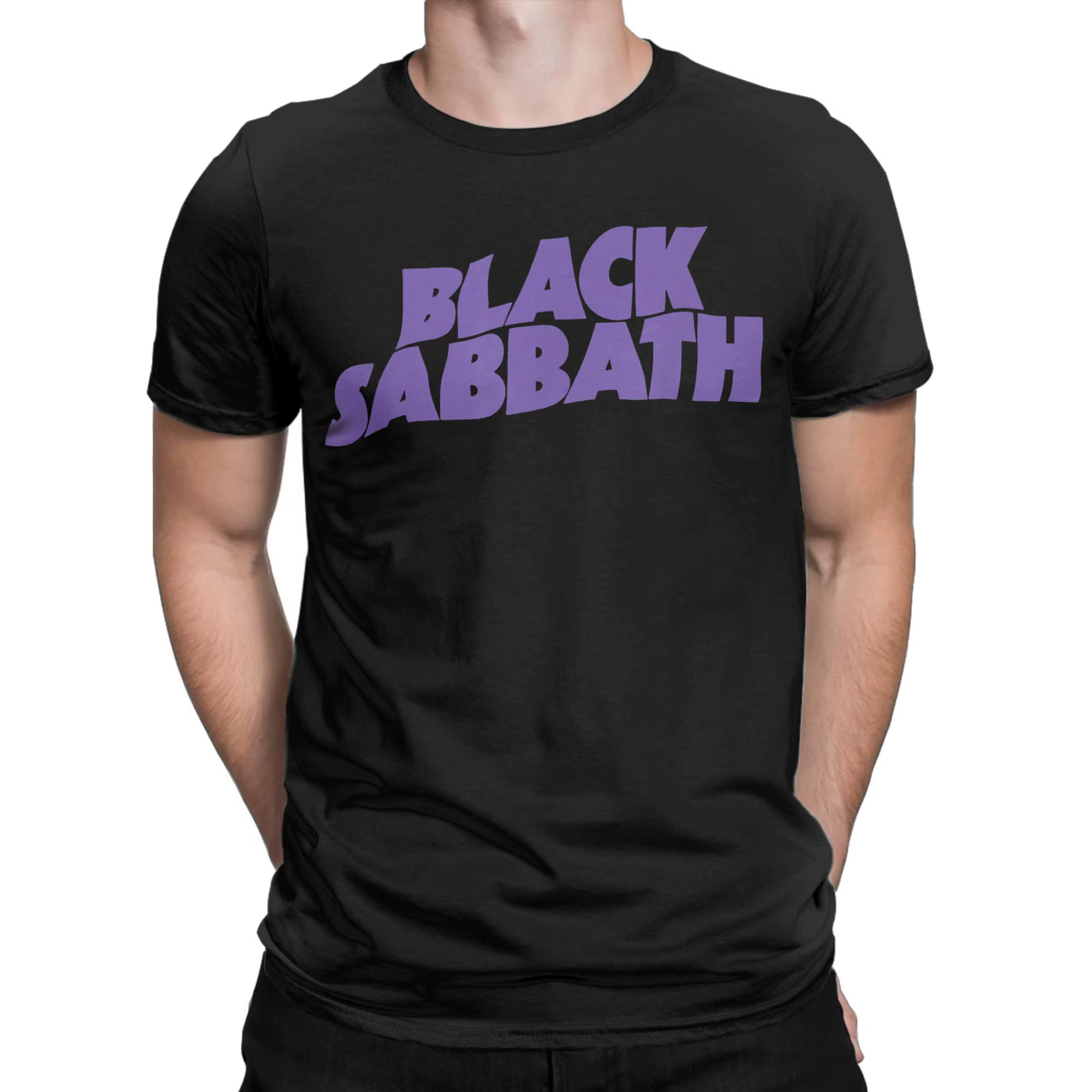 Black Sabbath violet Logo t-shirt plage Y2K T-Shirts drôles 100 coton loisirs