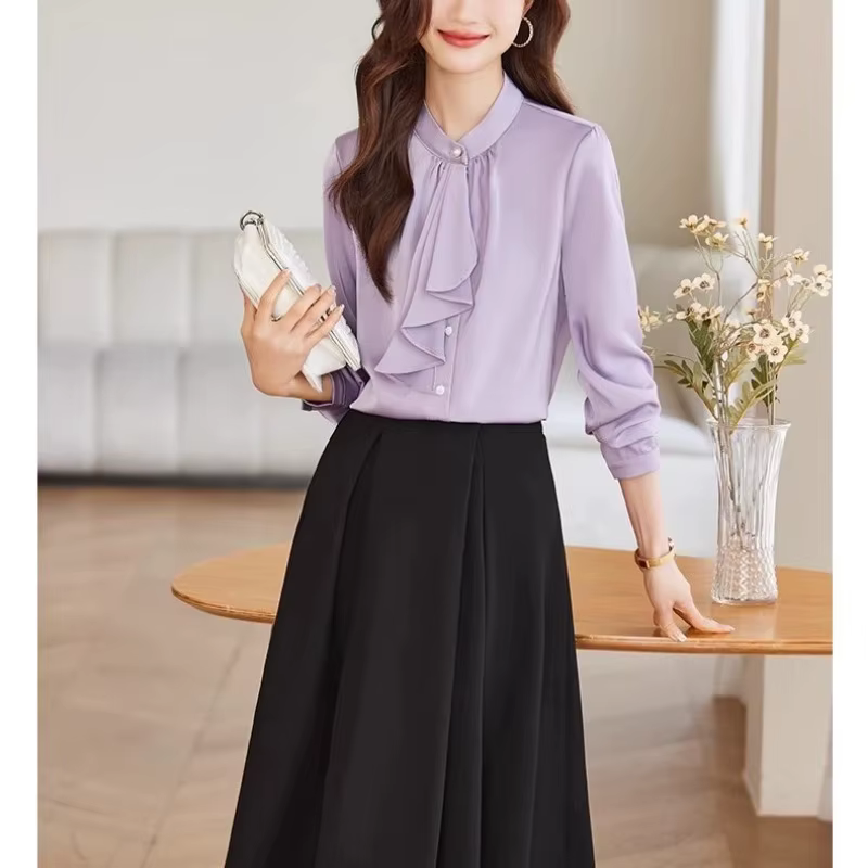 Chemise Streamer française élégante à manches longues