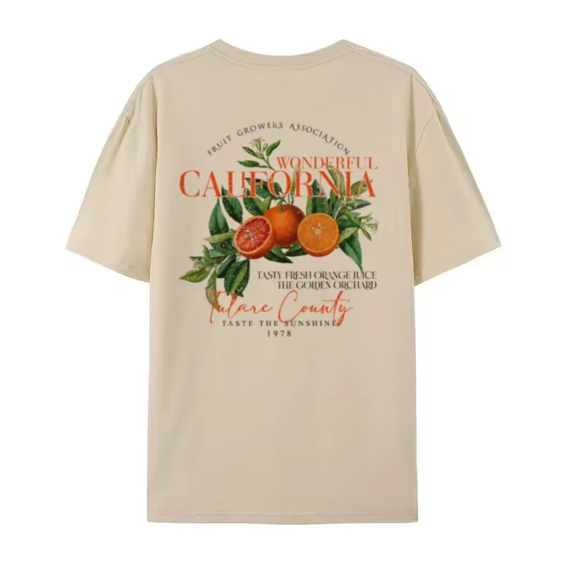 T-shirt rétro orange californien pour femme