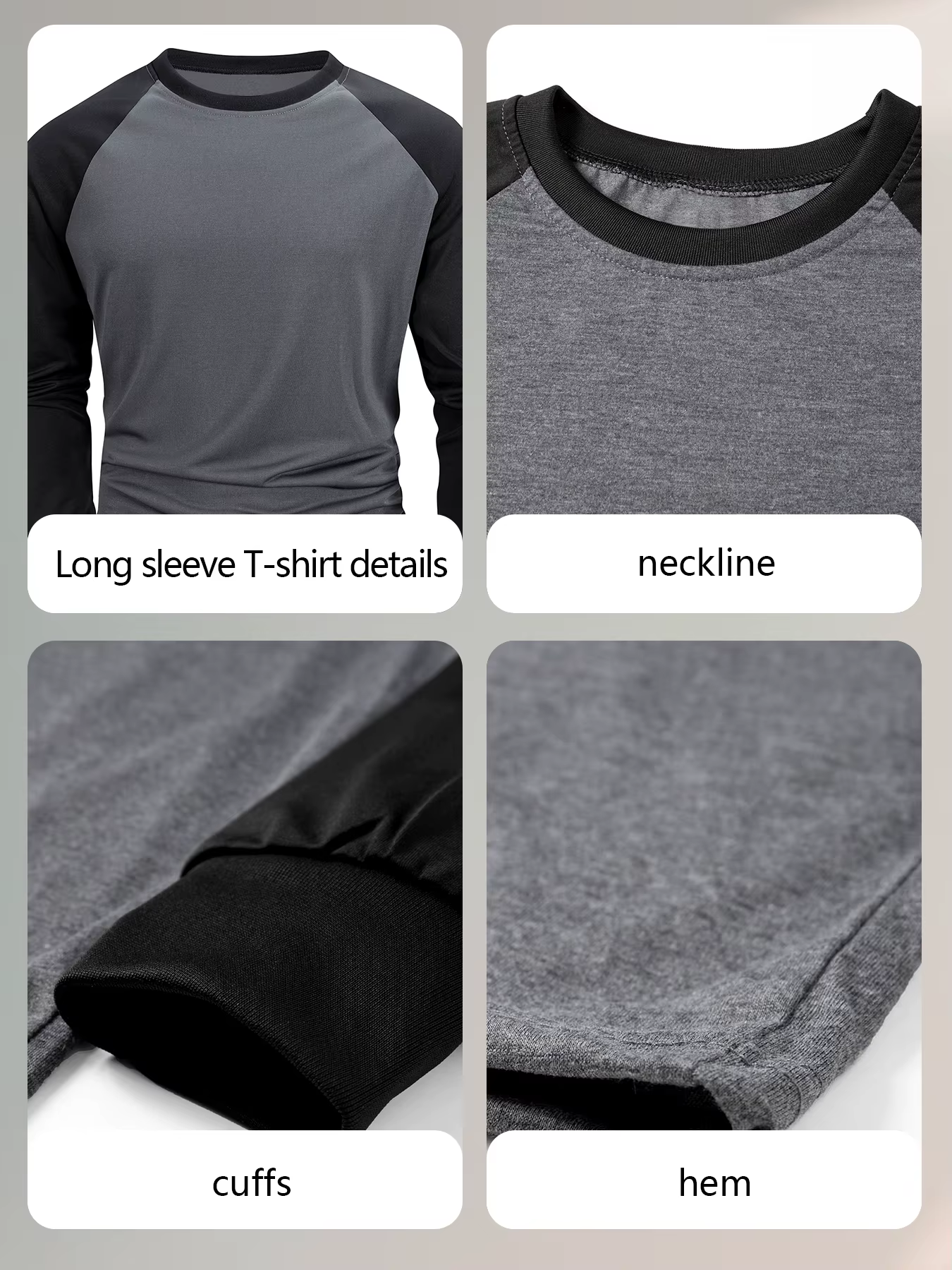 T-shirt à manches longues raglan pour homme