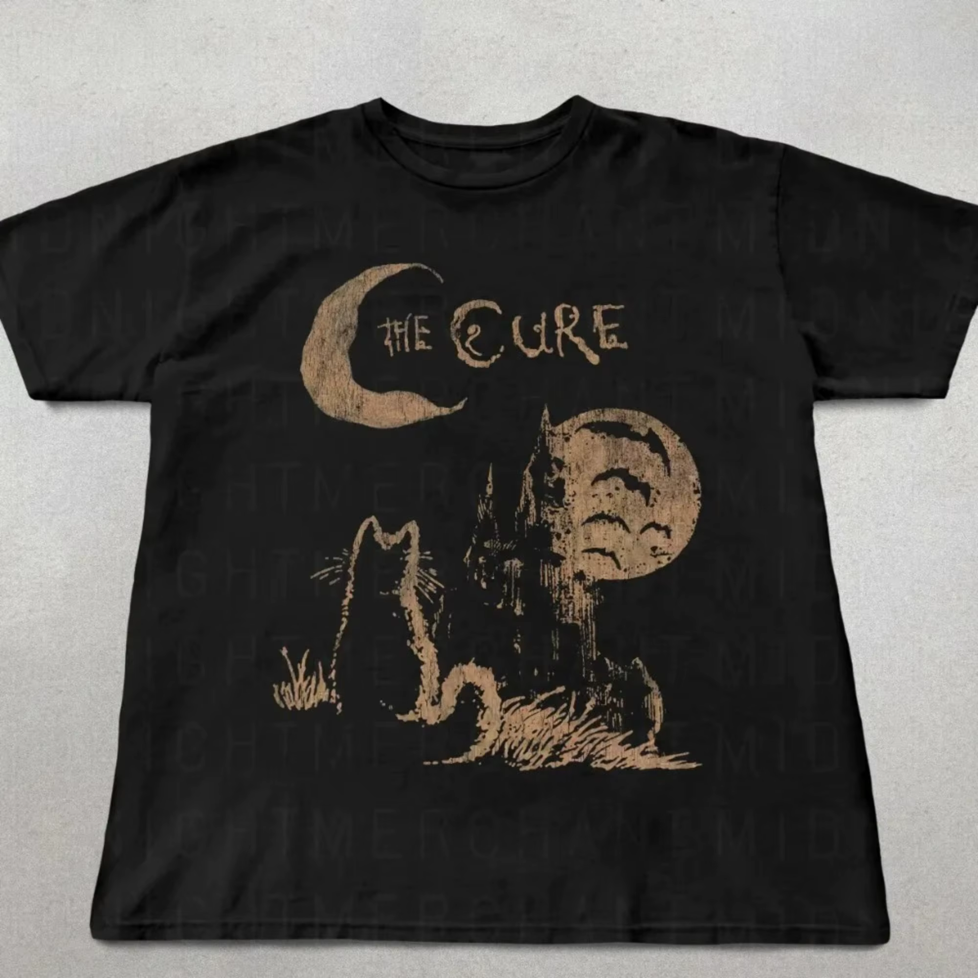 T-shirt The Cure Cat, vêtements de style rock alternatif des années 90