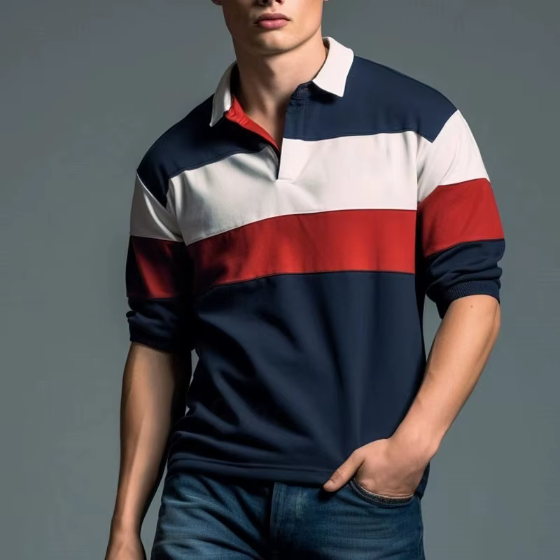 Nouveau en rayé graphique polos pour hommes Simple automne affaires 3D imprimé à manches longues Golf Polo décontracté usage quotidien t-shirts hauts