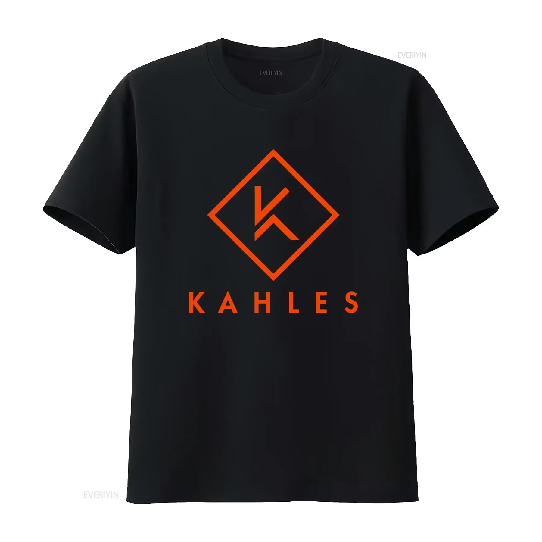 T-shirt noir pour homme Kahles Optics Rifles Hunting avec logo orange stylé pour les amateurs de plein air