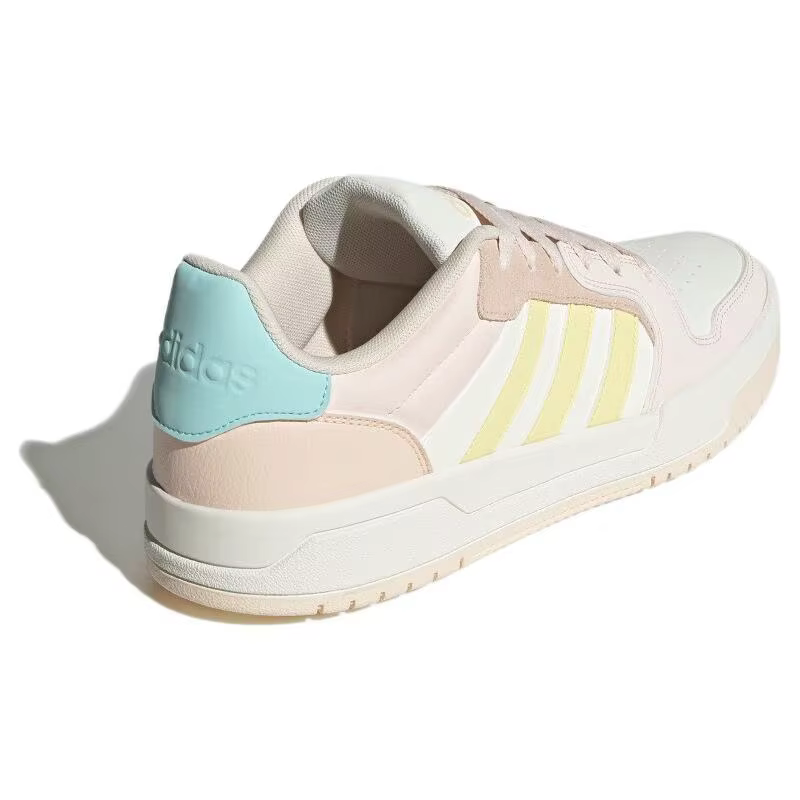 adidas ENTRAP Sneakers basses unisexes rose et blanc en cuir synthétique, style rétro, pour le basketball, le campus et le skate - ID6054