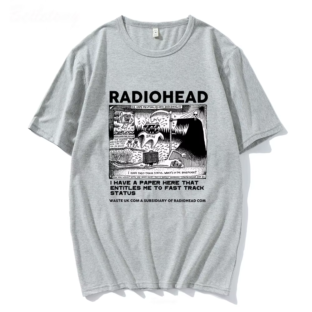 Radiohead t-shirt hommes Vintage classique t-shirts amérique du nord Tour Rock garçon Camisetas Hombre Hip Hop unisexe 100% coton surdimensionné hauts