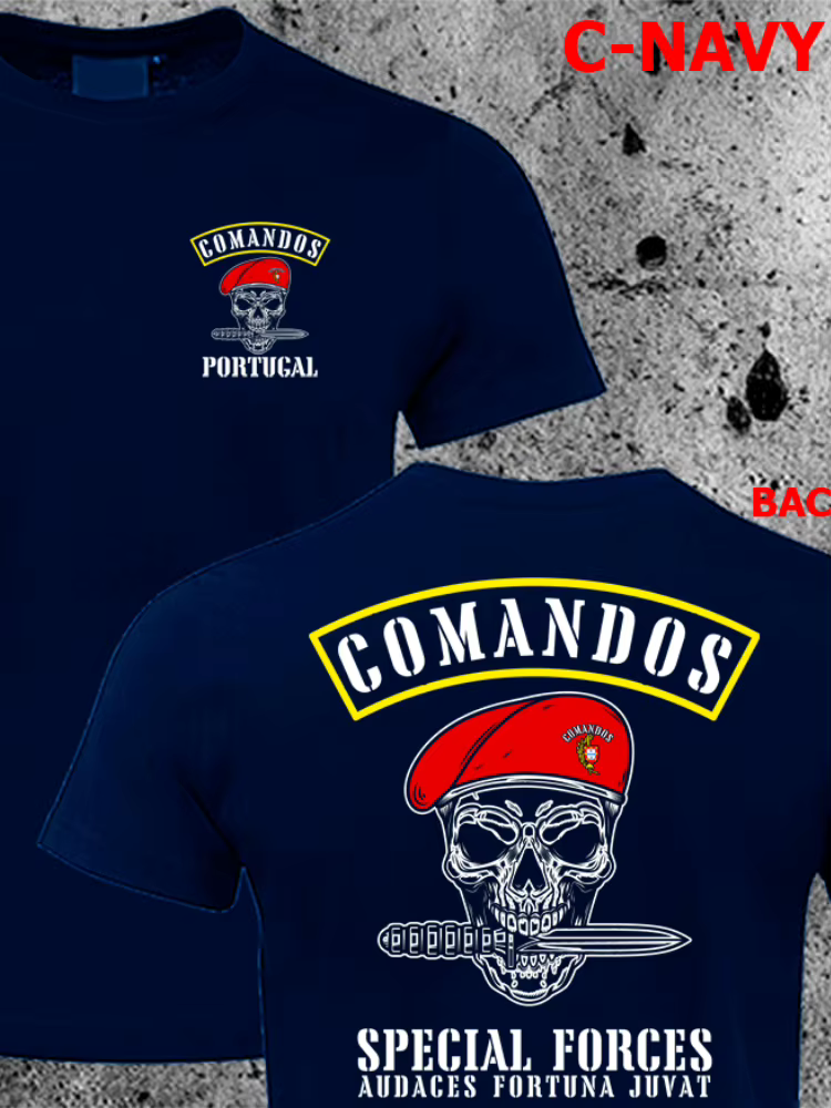 T-shirt militaire des forces spéciales de l'armée portugaise Commando Comandos du Portugal