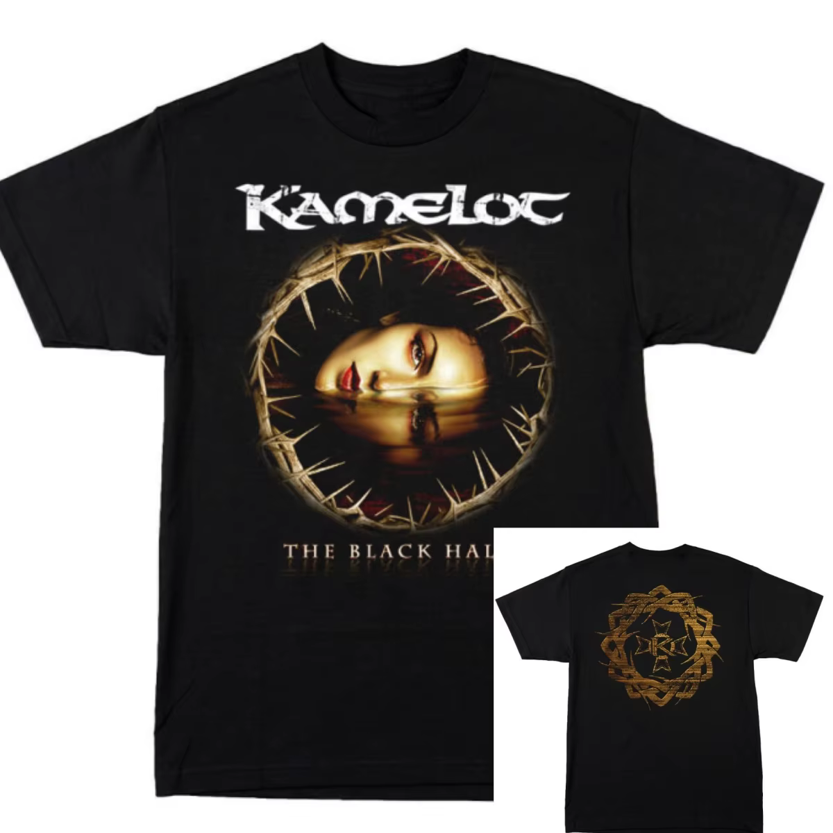 Kamelot The Black Halo Band T-Shirt en coton avec motif graphique pour hommes et femmes