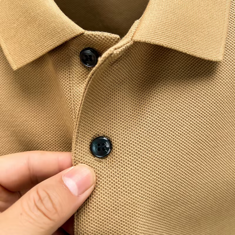 Polo Classique Homme Manches Courtes 100% Coton Mercerisé Respirant Été Casual Affaires Golf Hauts De Sport