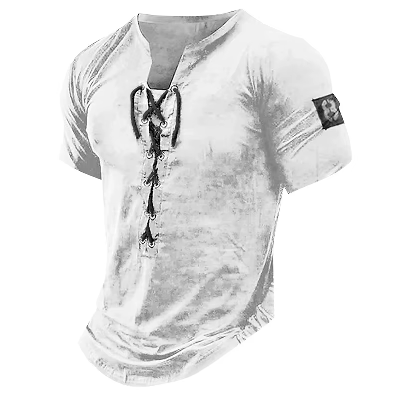 T-shirt vintage à col en V pour hommes