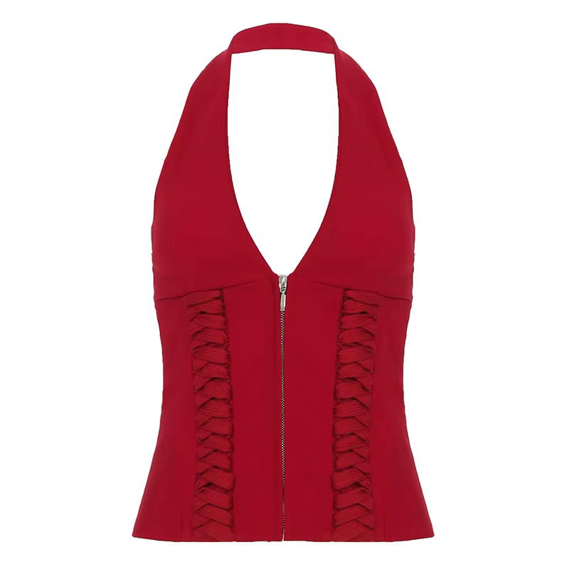 Comme Jennie vente chaude sangle de cou taille gilet à glissière fille