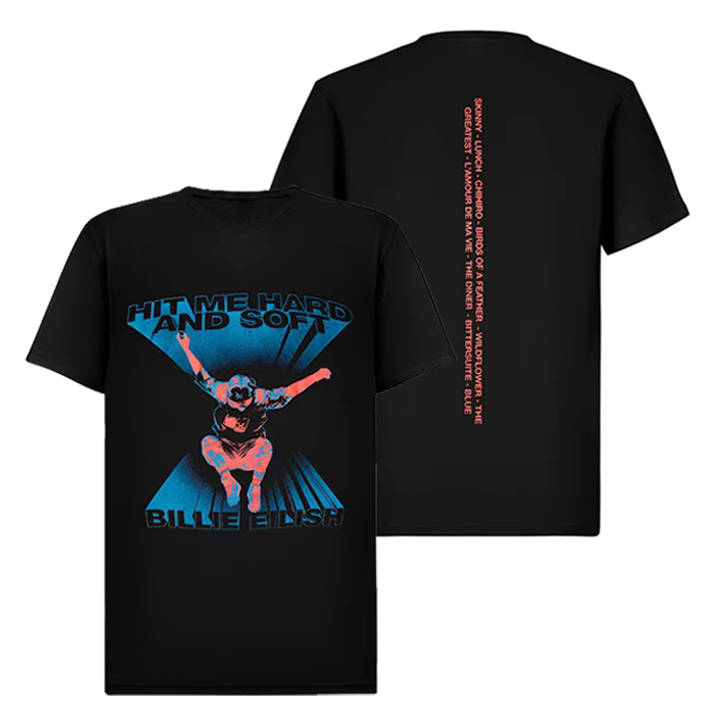 Billie Eilish - Chanteuse américaine - Style rock - Streetwear décontracté américain - T-shirt à manches courtes pour hommes et femmes