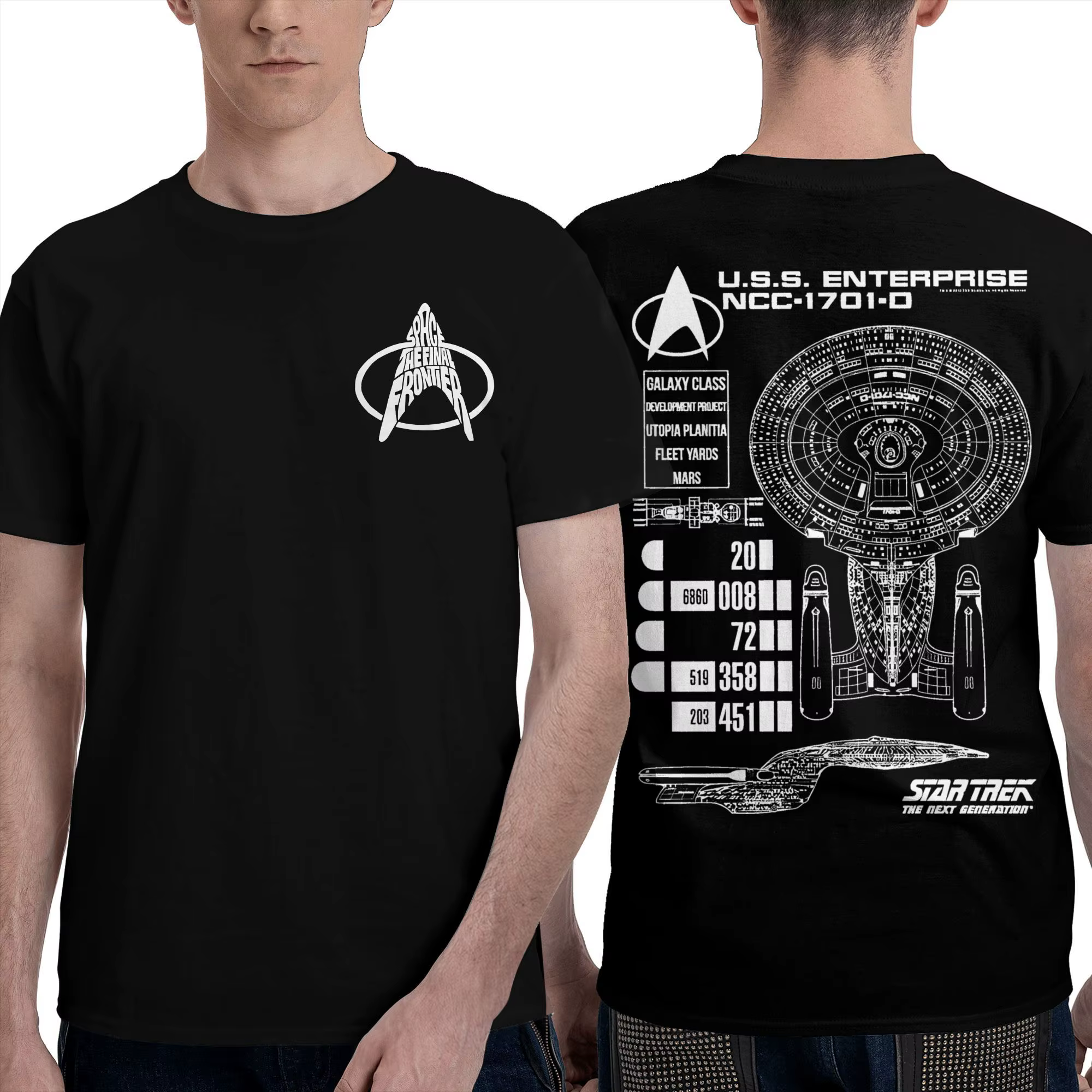 Stars Treks film t-shirts hommes femmes 100% coton drôle T-Shirt col rond schéma d'entreprise américaine
