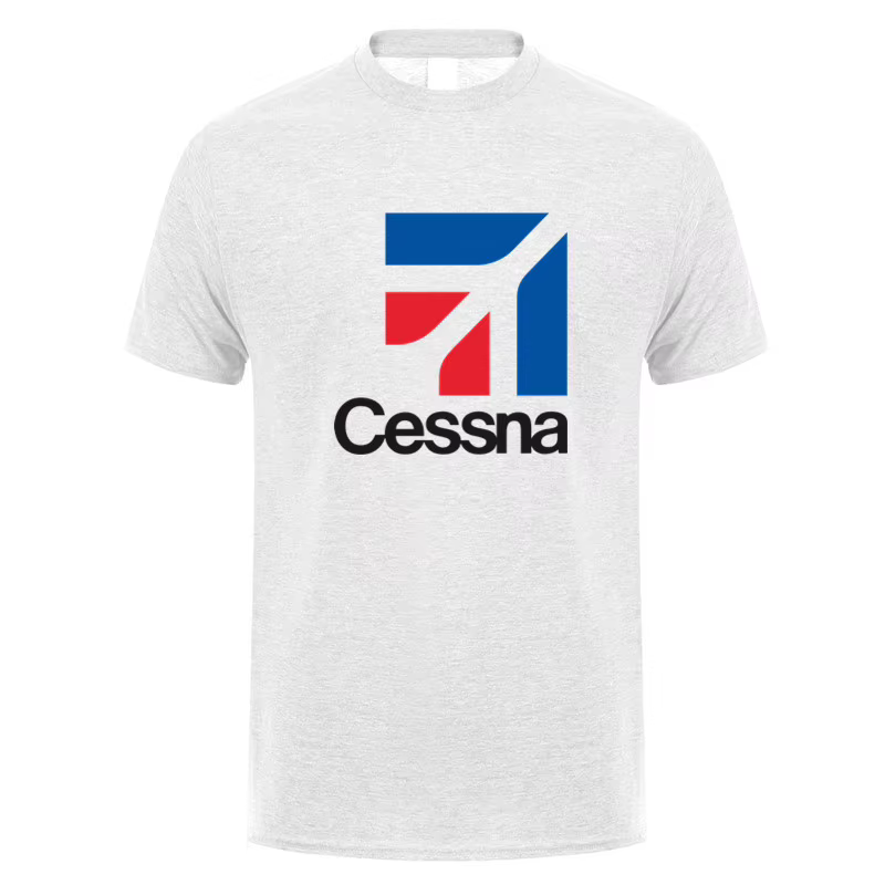 Cessna Logo T Shirt Summer Men Cotton Short Sleeve Aircraft Manufacturer T-shirts Funny Tshirt Man Tops Tee LH-678